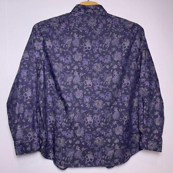 Robert Graham Men's 1XLT Purple Floral Button Down Modern Americana Flip Cudd - Picture 3 of 11